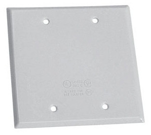 Eaton Crous-Hinds Series Weatherproof Box Cover, 2 Gang, Blank