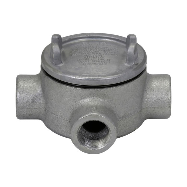 Eaton Crous-Hinds Series Conduit Outlet Box with Cover, GUAT, 1 Inch, Hazardous Location, Malleable Iron